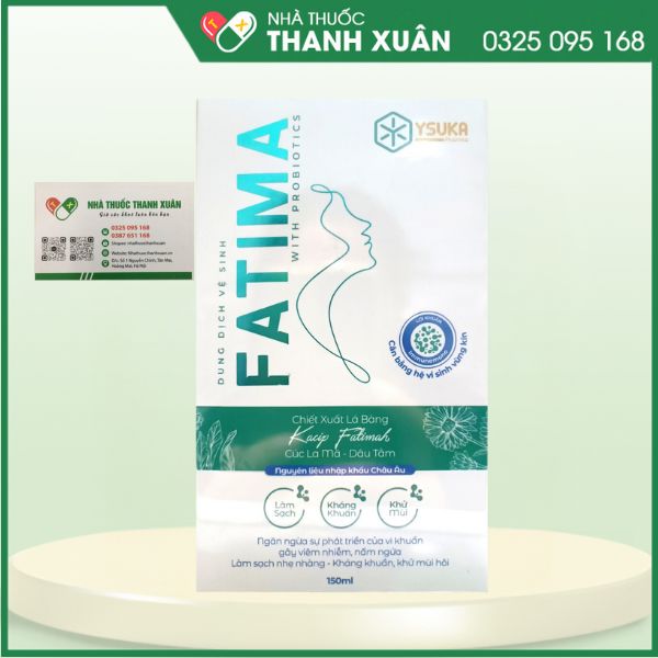 Dung dịch vệ sinh Fatima with probiotics giúp làm sạch nhẹ nhàng, kháng khuẩn, khử mùi hôi